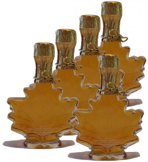 Five 250ml Maple Leaf Glass Bottles